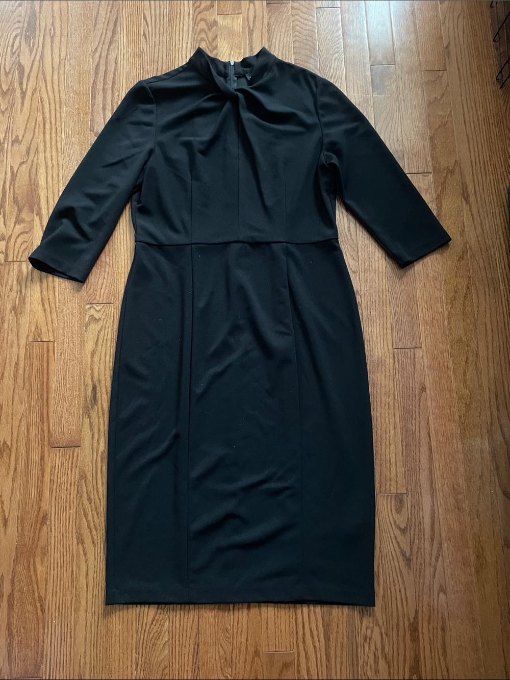 Donna Morgan Black High Neck Long Sleeve Dress Women’s Sz 14